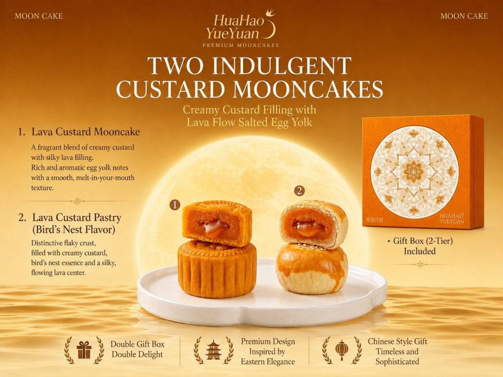 Blossoms Under the Full Moon | Double-Layer Floral Mooncake Gift Box