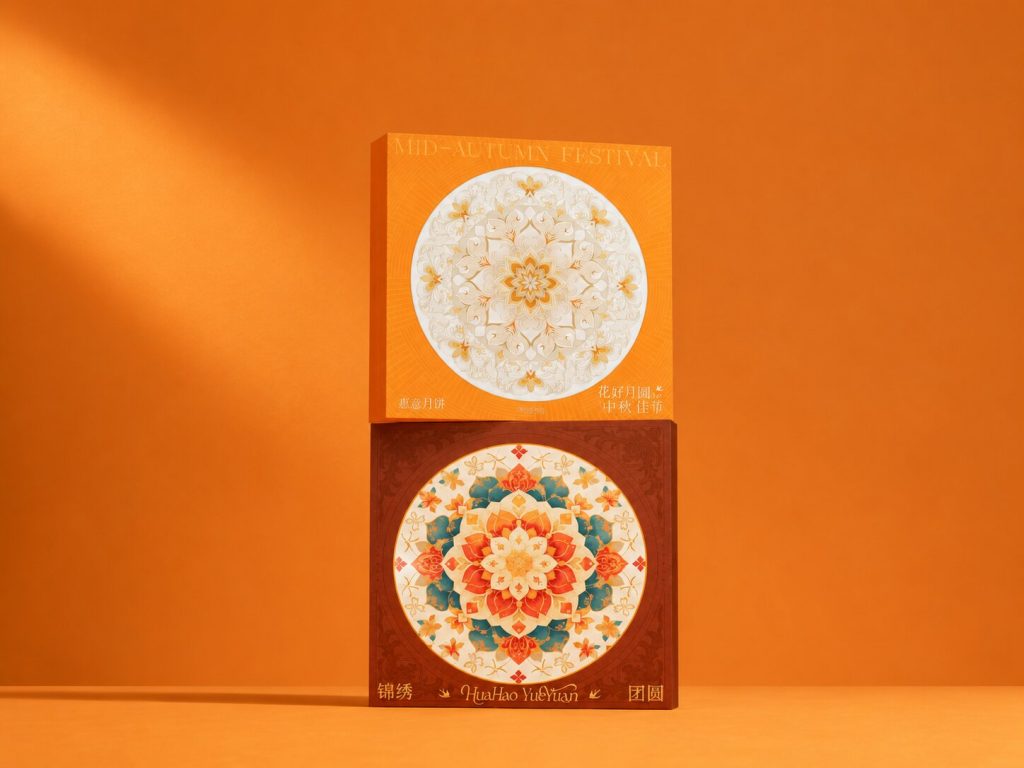 Blossoms Under the Full Moon | Double-Layer Floral Mooncake Gift Box